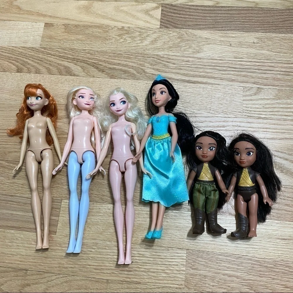 Disney Doll Bundle Anna Elsa Raya Jasmine Kids Toy